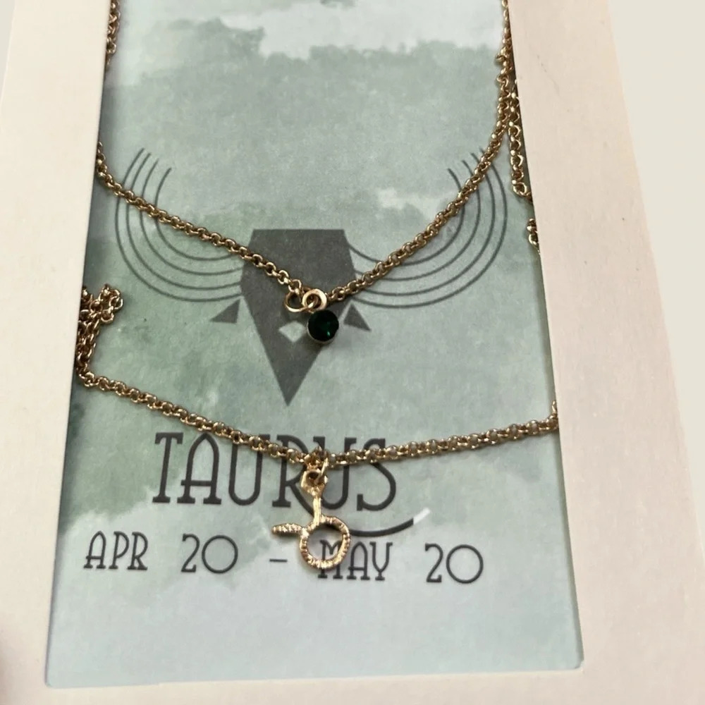 Nwt Urban Outfitters Zodiac Taurus Necklace Set In Gold